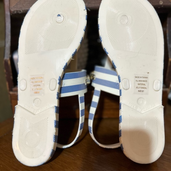NWT Kate Spade Polly Sandals blue cream stripped Size 7 - Picture 7 of 11